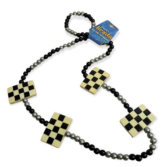 Checkerboard Mardi Gras necklace - Picture 1 of 2